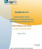 Évaluation de la pollution automobile aux abords de la Nationale 12 - Saint-Rémy-sur-Avre - novembre 2008