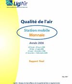 Qualité de l'air sur Monnaie par station mobile, année 2006