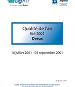 Qualité de l'air sur Dreux, été 2001